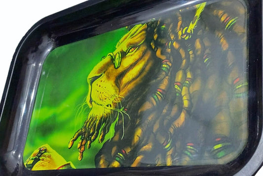 Rastafarian Lion Rolling Tray - 5.5*7.5 inches