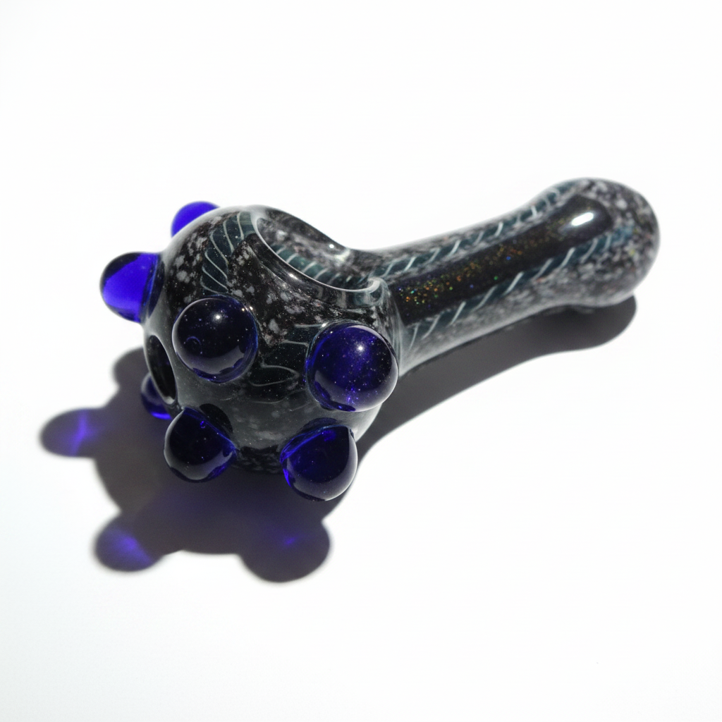 Obsidian Speck Crystal Pipe (4")