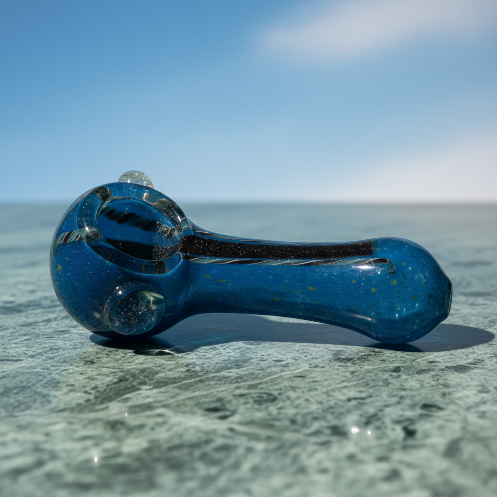 Cobalt Night Crystal Pipe (4")