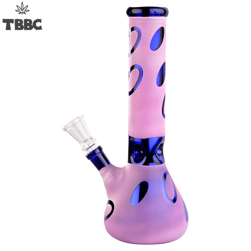 Purple Rings 8'' Glass Ice Bong