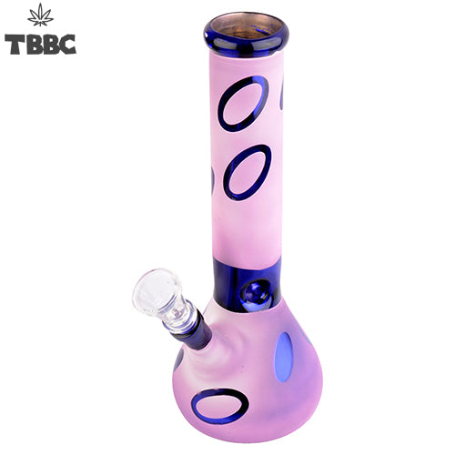 Purple Rings 8'' Glass Ice Bong