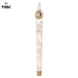 Cloudy White Resin Dokha Pipe - 5 inches