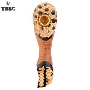 Leopard Shape wooden hand pipe - 4 inch