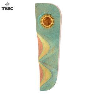 Green Curves wooden hand pipe - 4 inches