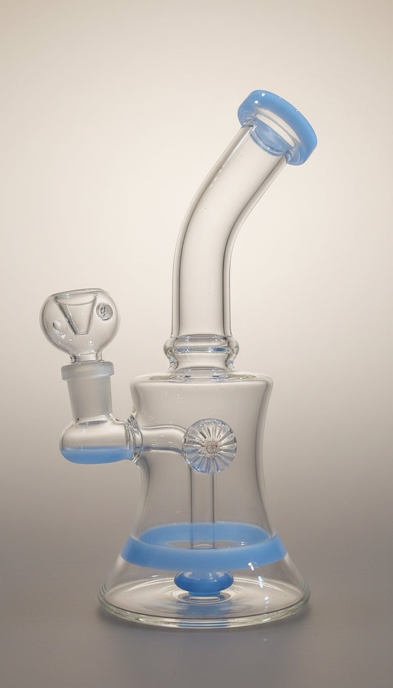 medium percolator bongs near me in delhi ncr instant delivery, Blue glass fish eye bong water pipe luxurious bongs front view