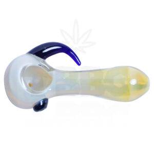 Golden Glass hand Pipe with Horn -  5 inches