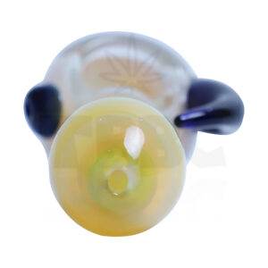 Golden Glass hand Pipe with Horn -  5 inches