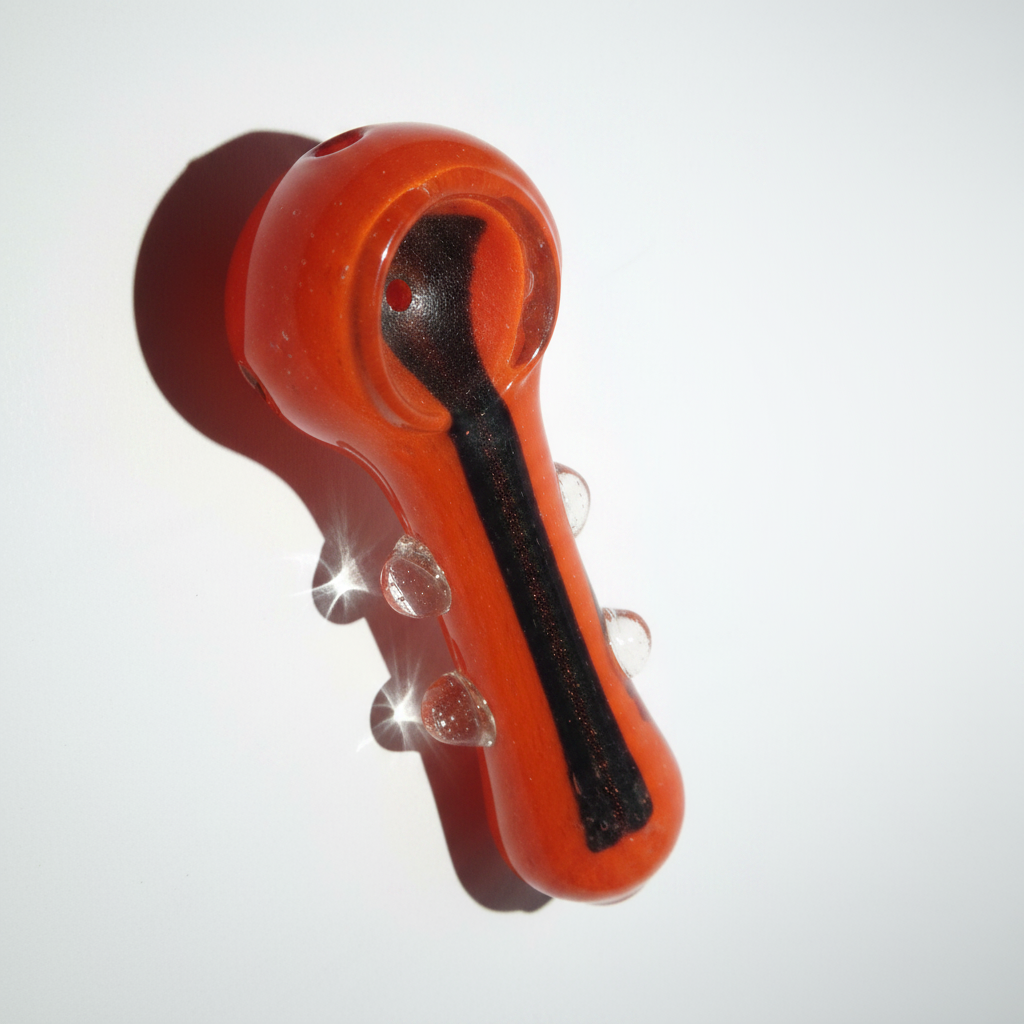 Cinder Orange Crystal Pipe (4")