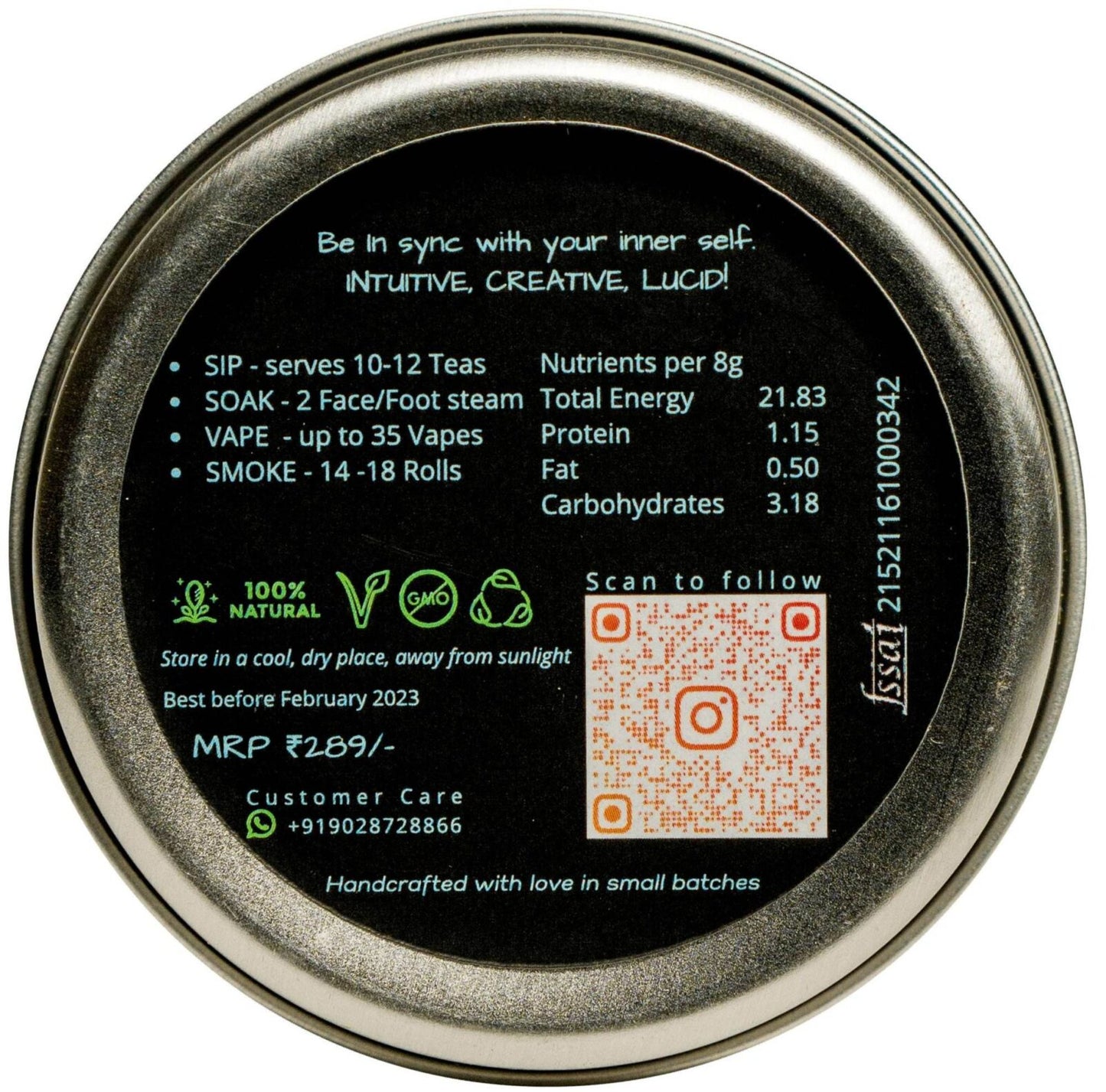 Smoksh Herbal Tin - Synchronize 8g - Rich Mixing Trial Pack Premium New Indian's