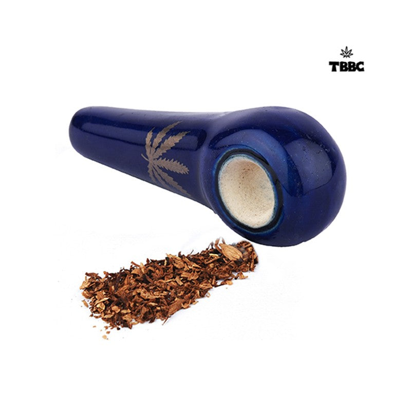 Ceramic Royal Blue Pipe - 4 inches
