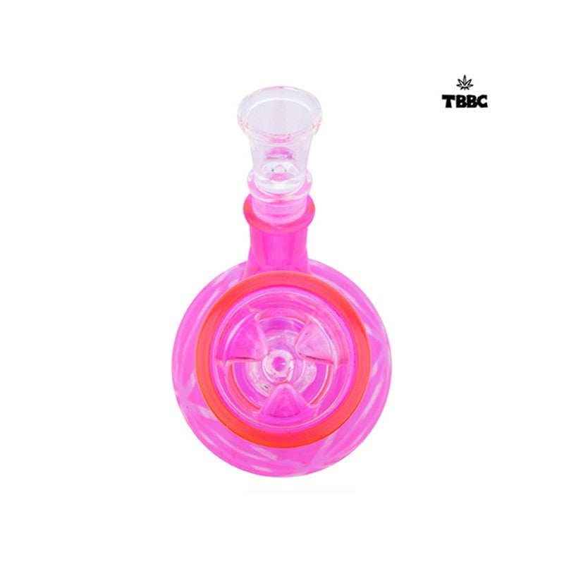 Pink Stripper Ice Perc Glass Bong - 8 inches