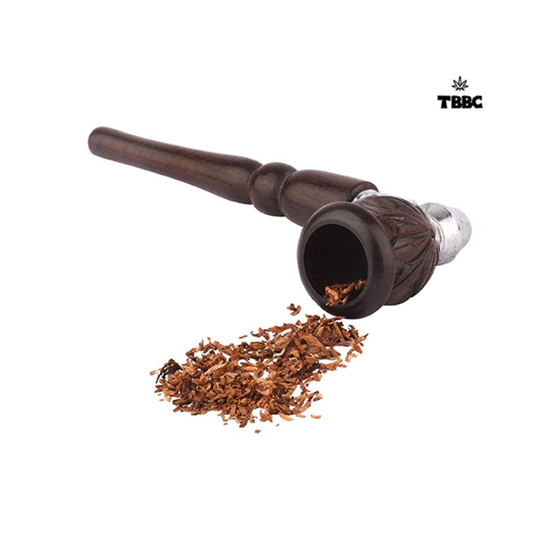 Rosewood Pipe With Metal Connector - 4 inches