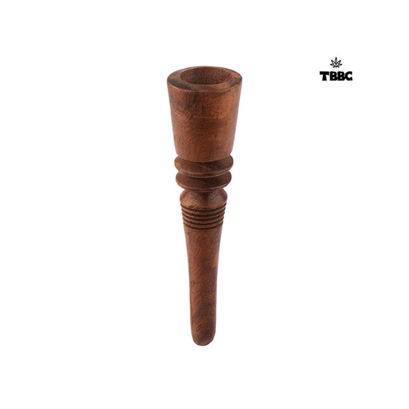 Brown Wooden Chillum - 6 inches