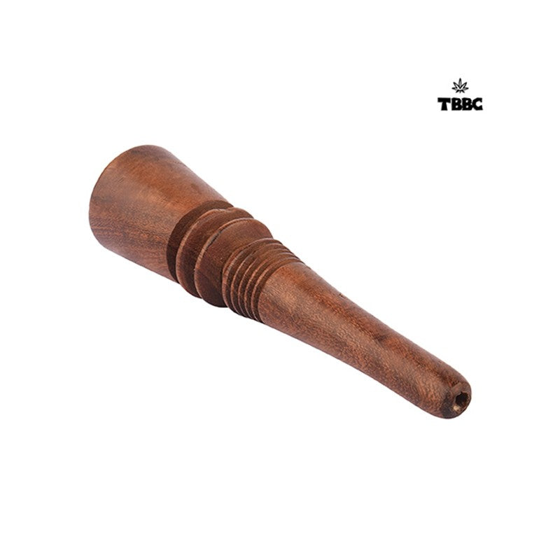 Brown Wooden Chillum - 6 inches