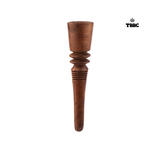 Brown Wooden Chillum - 6 inches