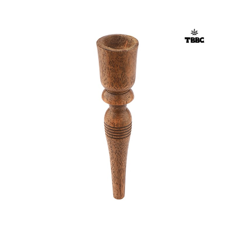 Creamish Brown wooden chillum - 6 inches