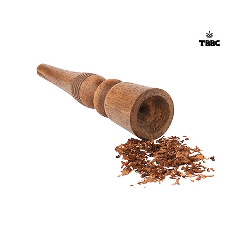 Creamish Brown wooden chillum - 6 inches