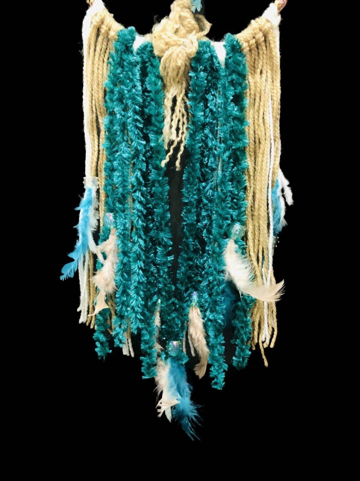 White Rose Nest Dream Catcher - 12 inches