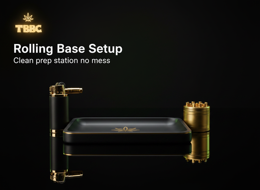 Rolling base setup clean prep station grinder lighter weed accessories