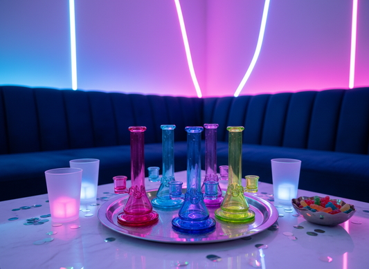 Instant delivery for Colorful acrylic bongs collection from THEBOOMBOXCLUB — durable, affordable, and travel-friendly smoking accessories