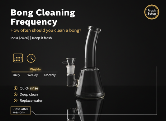 Glass bong being rinsed after a session to keep hits smooth and taste fresh, bong cleaner near me delhi ncr instant delivery