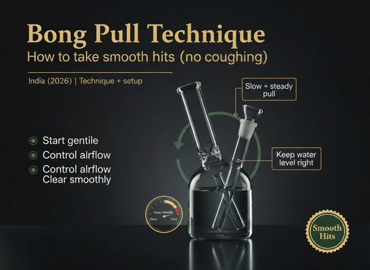 Bong pull technique showing gentle start and steady bubbling for smoother hits