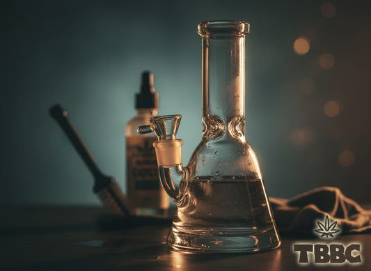 how to clean a glass bong fast, clear glass, TBBC smoking accessories