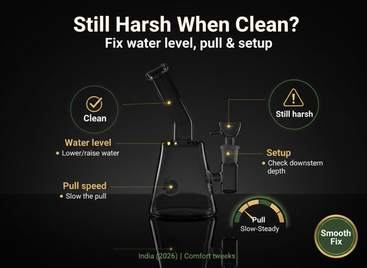 Bong Still Harsh When Clean — fix water level, pull speed and setup infographic