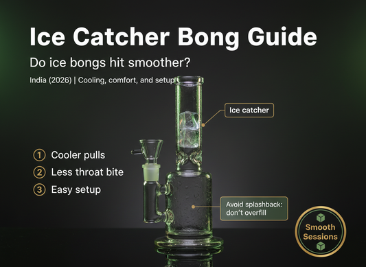 Glass bong ice catcher pinches holding ice cubes for cooler, smoother hits