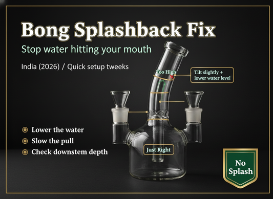 Correct bong water level to prevent splashback and water reaching the mouthpiece