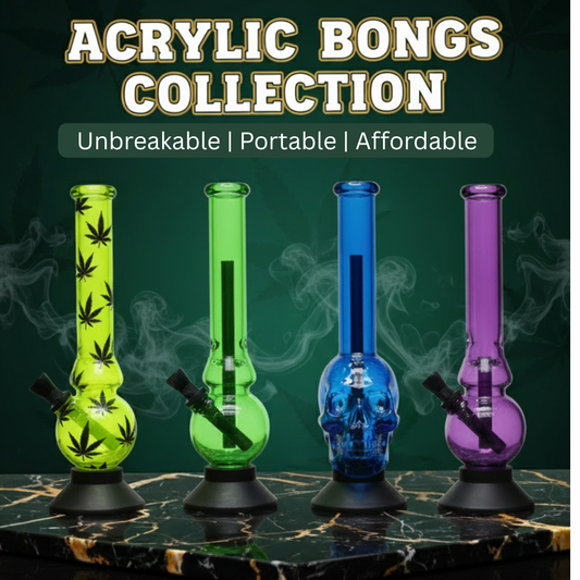 Durable lightweight portable acrylic bongs nearby me instant delivery water pipes exporter THEBOOMBOXCLUB