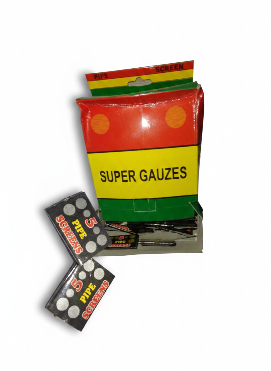 Packaged gauze and pipe cleaners, 15mm mesh stainless steel pipe screens for bong bowls and hand pipes