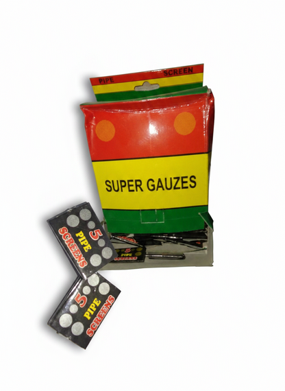 Packaged gauze and pipe cleaners, 15mm mesh stainless steel pipe screens for bong bowls and hand pipes