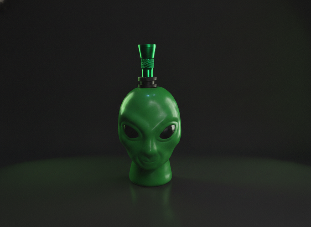 Green compact bong travel friendly easy carry