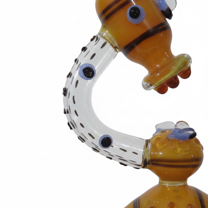 Toucan Twist Amber Bong – 12 Inch (Telescopic View)
