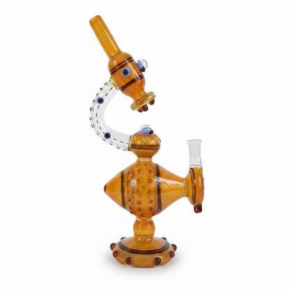 Toucan Twist Amber Bong – 12 Inch (Telescopic View)