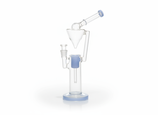 Mini dab rig 16 inch clear glass with blue accents 14mm bowl white studio, big bongs instant delivery in delhi ncr, TBBC