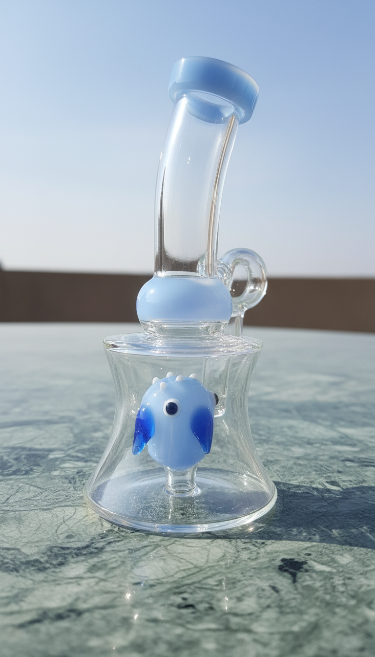 6 inch mini bong borosilicate glass 14mm joint weed bong India pocket size