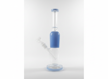 BlueAura tall straight tube glass bong 14 inch white background — buy borosilicate bong online India, 14mm joint, ships across India