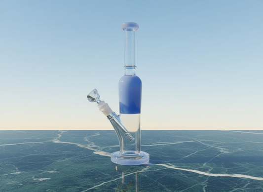 Buy BlueAura 14 inch straight tube borosilicate glass bong online India — 14mm joint, instant delivery Delhi NCR, premium smoking accessory