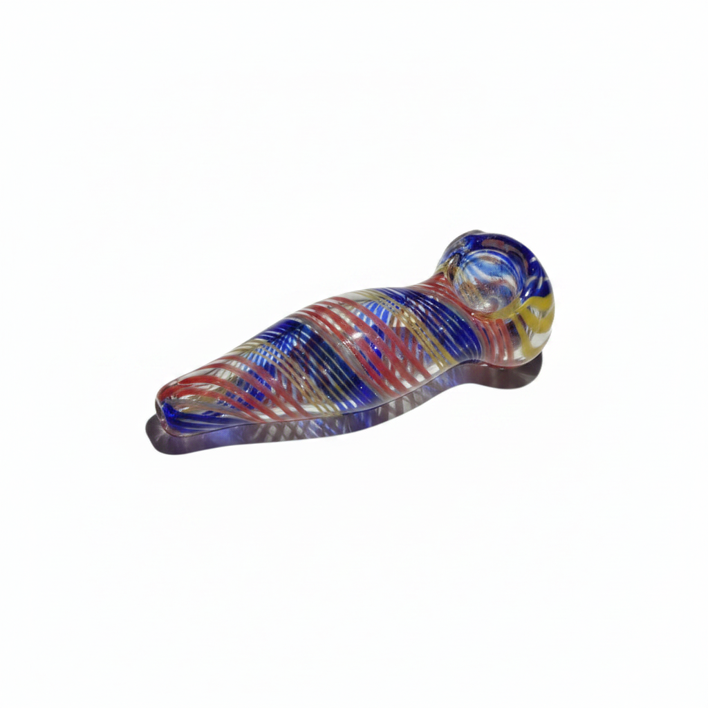 Stripe Hustle Heavy Glass Hand Pipe (4")