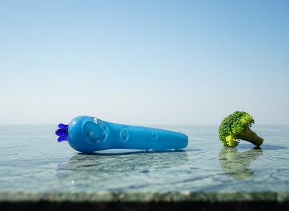 Fruity Sesh Pipe (Strawberry) 4" | Glass Hand Pipe with Carb