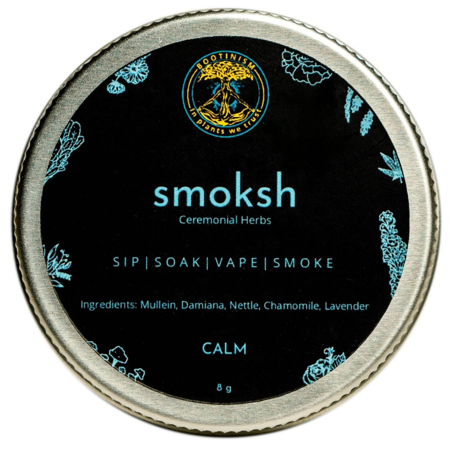 Smoksh Herbal Tin -  Calm 8g - Rich mixing Trial Pack Premium New Indian's