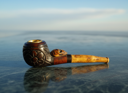 Midnight Mandala Skull 6" Resin Hand Pipe