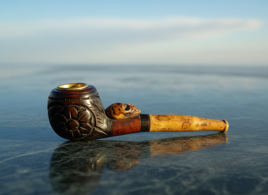 Midnight Mandala Skull 6" Resin Hand Pipe