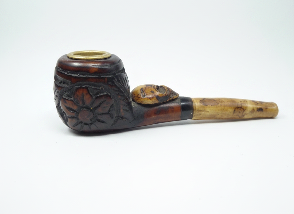 Midnight Mandala Skull 6" Resin Hand Pipe