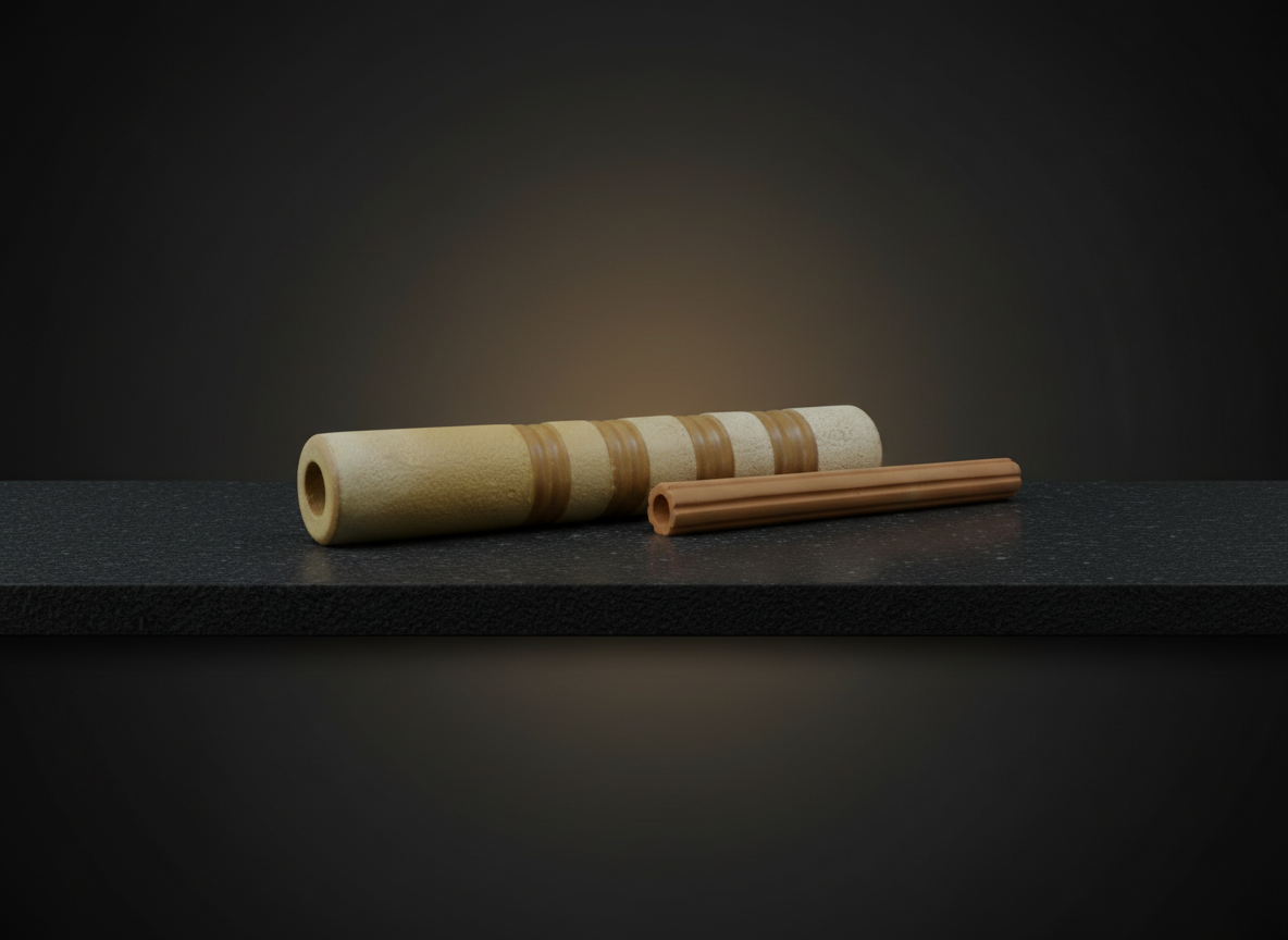 Clay chillum 7 inch beige with brown grip rings dark luxury TBBC