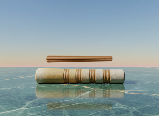 Traditional clay chillum with filter stone included marble sky