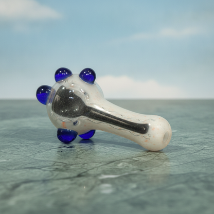 Frost Blue Carb Crystal Pipe (4")