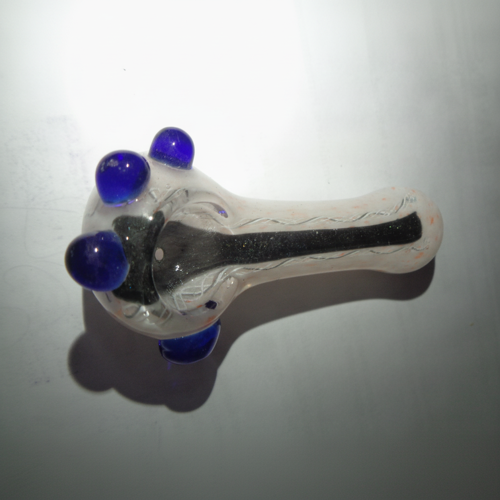 Frost Blue Carb Crystal Pipe (4")